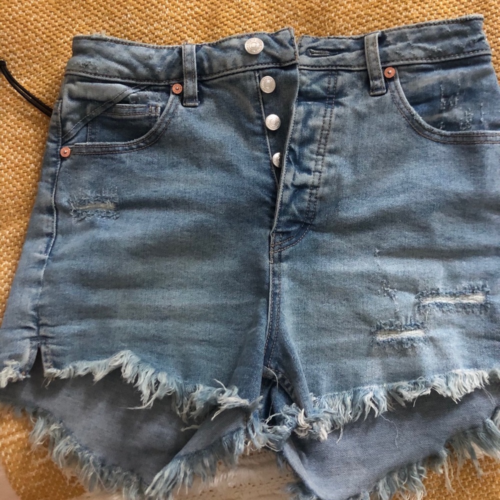 Free People high waisted jean shorts
